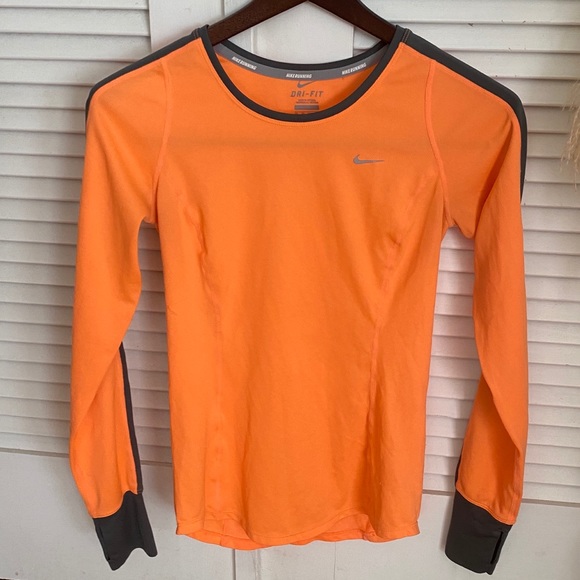 Nike Tops - Nike Dri fit long sleeve in orange size xs